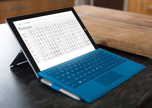 Uncle tabulation and database software in use on a tablet computer
